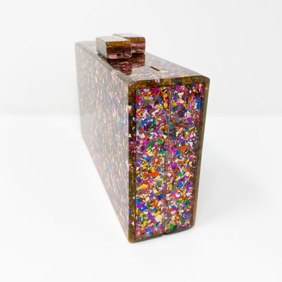 Acrylic Party Box in Multicolor Glitter - Picture 3 of 8